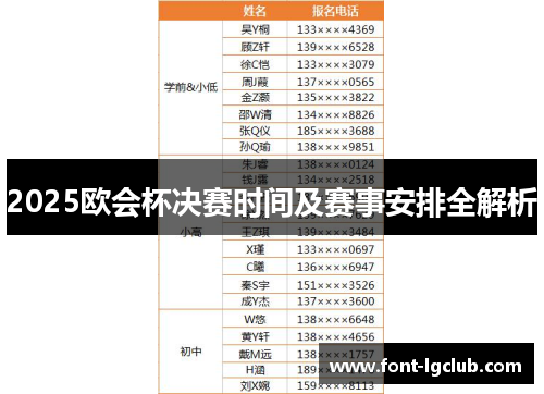 2025欧会杯决赛时间及赛事安排全解析
